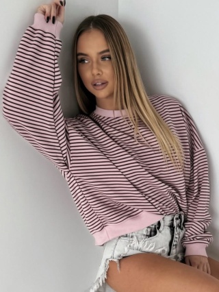 Bluza w paski czekoladowe Lenoshka Puder