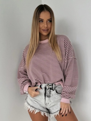 Bluza w paski czekoladowe Lenoshka Puder