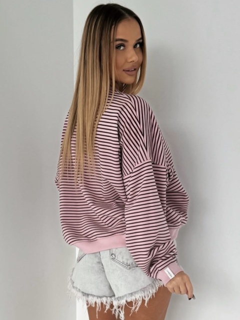 Bluza w paski czekoladowe Lenoshka Puder Bluza w paski czekoladowe Lenoshka Puder