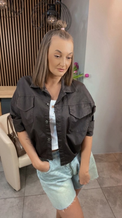 Katana Oversize z gumkami Czekoladowa