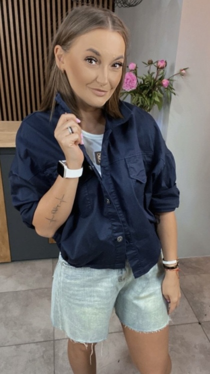 Katana Oversize z gumkami Granatowa