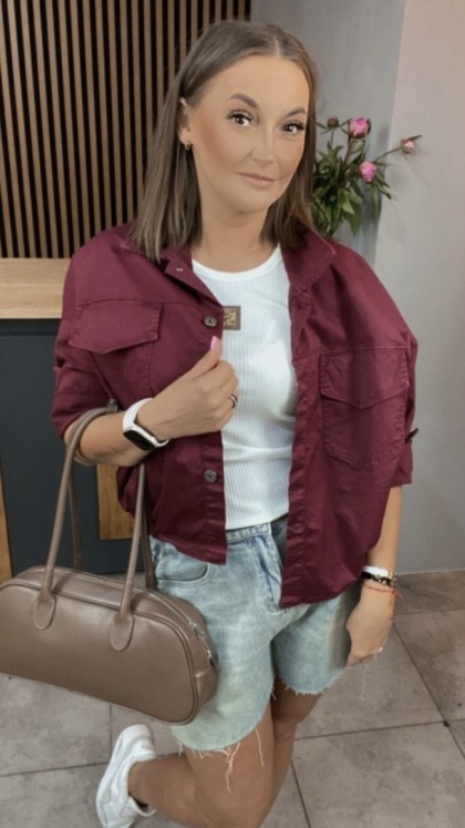 Katana Oversize z gumkami Burgund