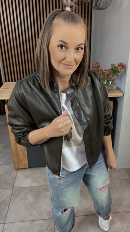 Kurtka z Ekoskóry Czekolada