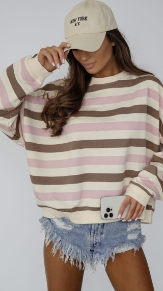 Bluza w paski różowe Lenoshka