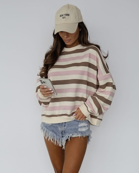 Bluza w paski różowe Lenoshka Bluza w paski różowe Lenoshka