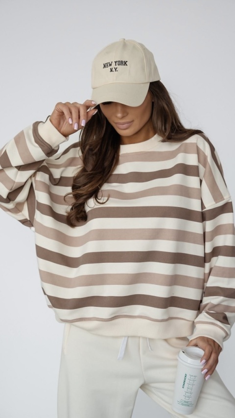 Bluza w paski beżowe Lenoshka Bluza w paski beżowe Lenoshka