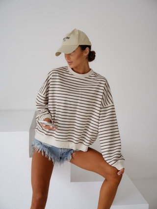 Bluza w paski brązowe Lenoshka