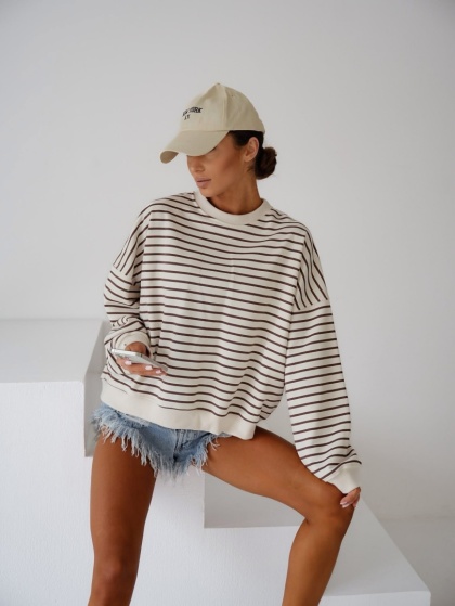 Bluza w paski brązowe Lenoshka