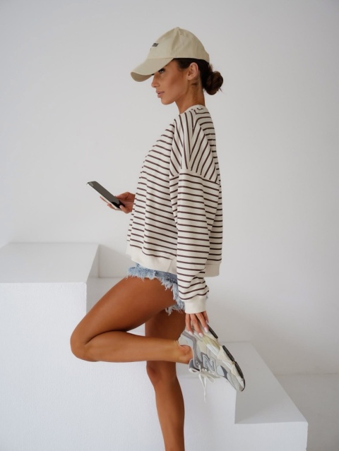 Bluza w paski brązowe Lenoshka Bluza w paski brązowe Lenoshka
