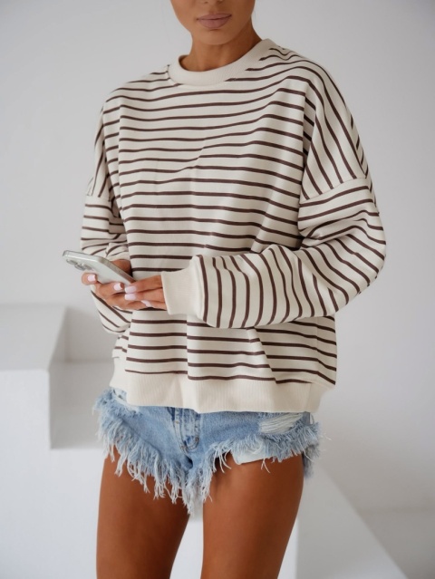 Bluza w paski brązowe Lenoshka Bluza w paski brązowe Lenoshka