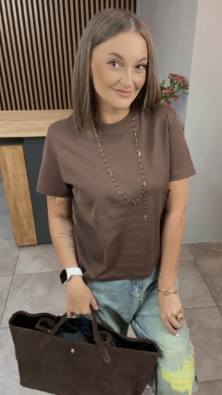 T-shirt MYSTAR Czekoladowy