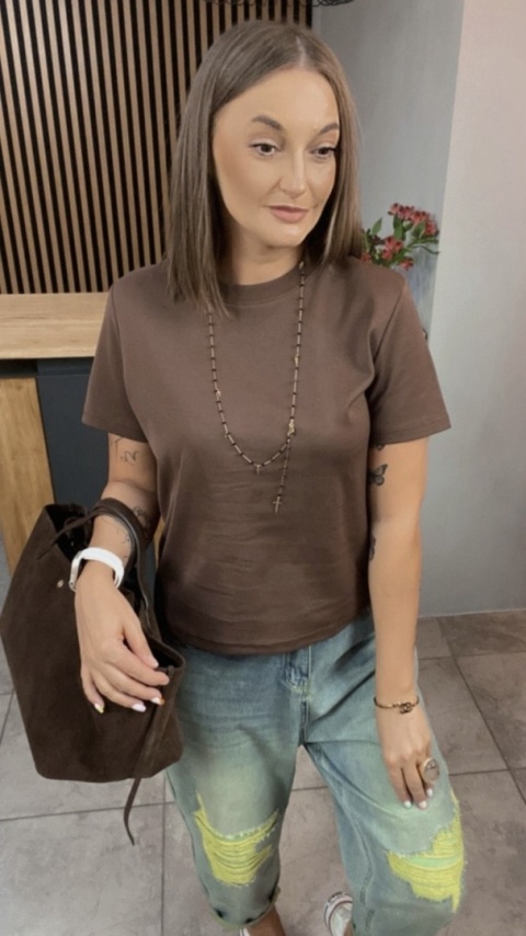 T-shirt MYSTAR Czekoladowy T-shirt MYSTAR Czekoladowy