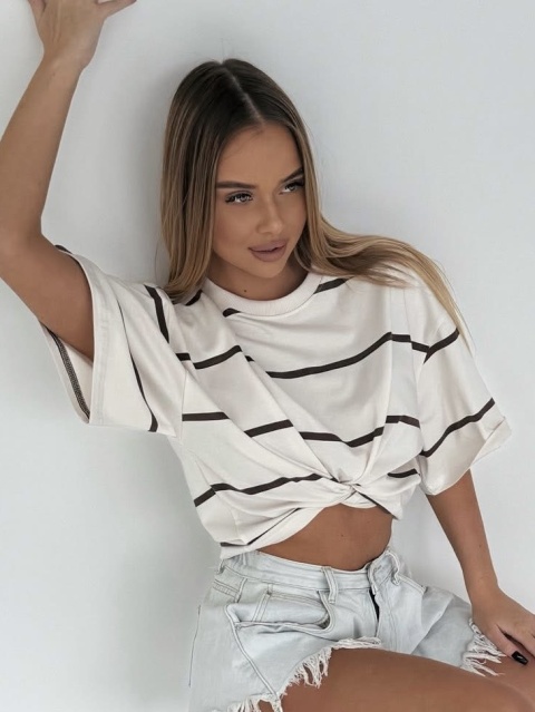 T-shirt w paski Lenoshka White T-shirt w paski Lenoshka White