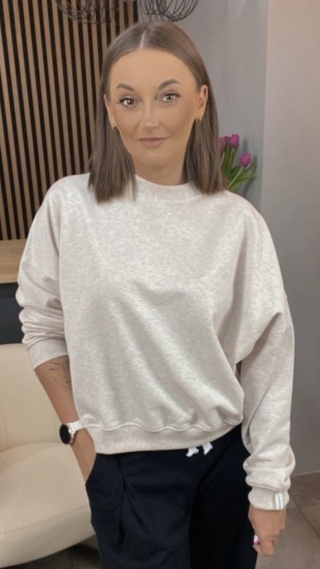 Bluza Basic Lenoshka Beżowy Melanż