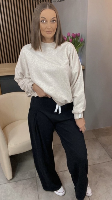 Bluza Basic Lenoshka Beżowy Melanż Bluza Basic Lenoshka Beżowy Melanż