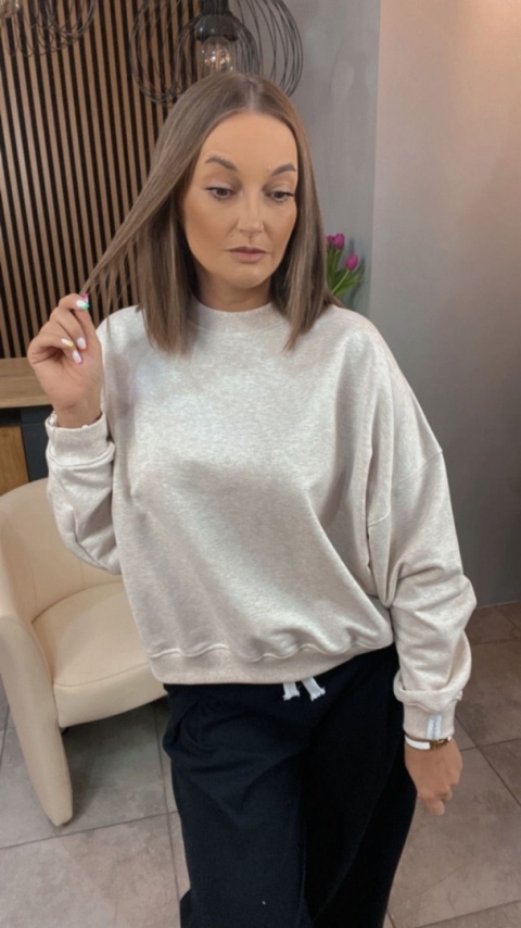 Bluza Basic Lenoshka Beżowy Melanż Bluza Basic Lenoshka Beżowy Melanż