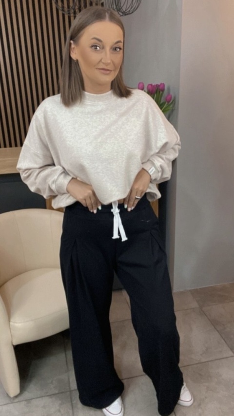 Bluza Basic Lenoshka Beżowy Melanż Bluza Basic Lenoshka Beżowy Melanż