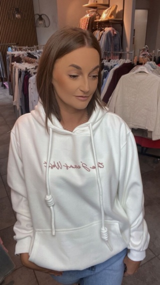 Bluza JOY z haftem ”the Jean West”–Biała