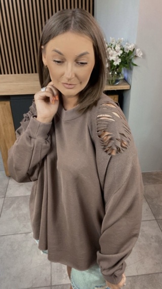 Bluza z Rozdarciami By Love Me Cappuccino