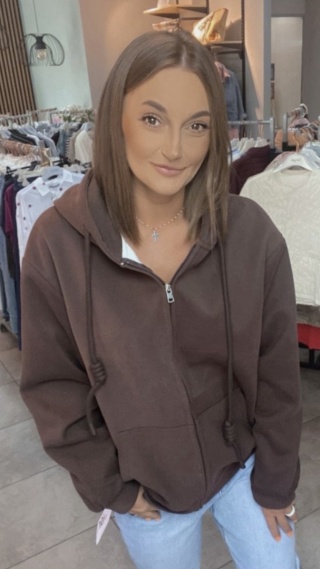 Bluza zapinana za zamek JOY Czekolada