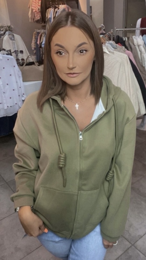 Bluza zapinana za zamek JOY Zielona Bluza zapinana za zamek JOY Zielona