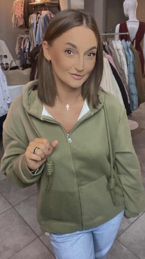 Bluza zapinana za zamek JOY Zielona Bluza zapinana za zamek JOY Zielona