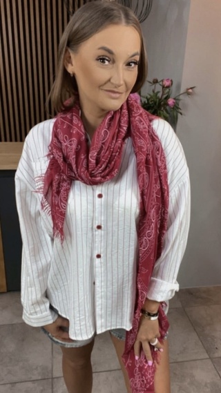 Chusta 100% Bambus-Paisley Bordowa