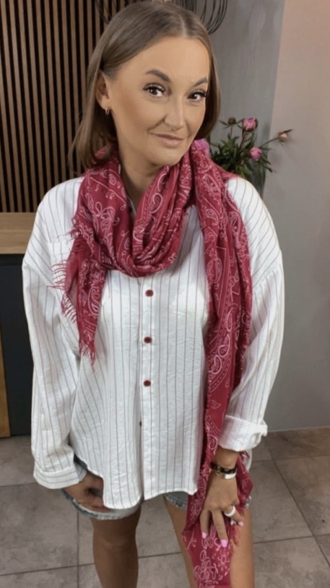 Chusta 100% Bambus-Paisley Bordowa Chusta 100% Bambus-Paisley Bordowa