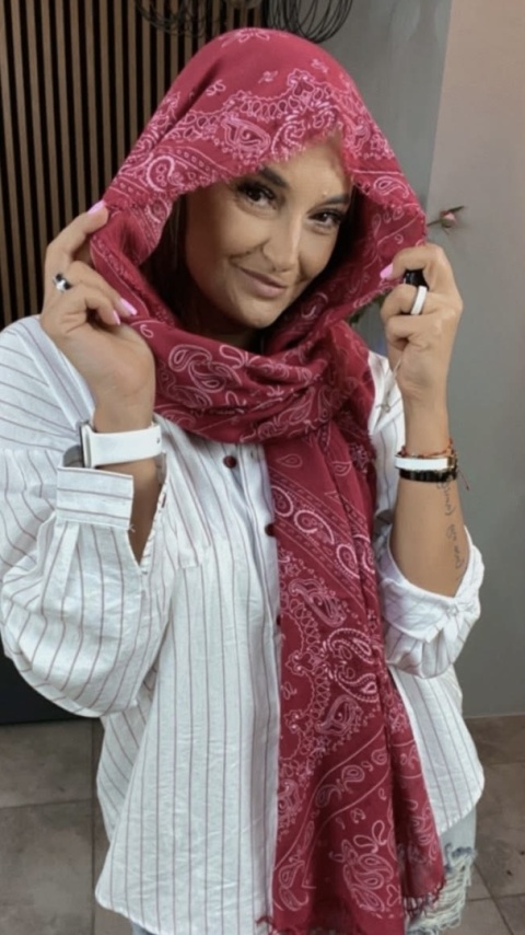 Chusta 100% Bambus-Paisley Bordowa Chusta 100% Bambus-Paisley Bordowa
