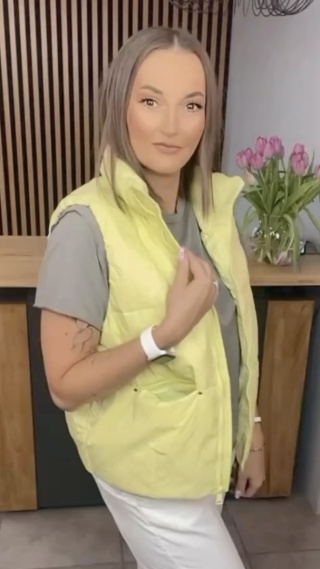 Kamizelka Naturalny Puch Żółta