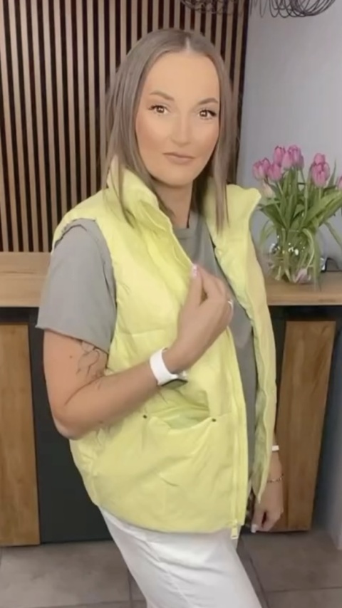 Kamizelka Naturalny Puch Żółta Kamizelka Naturalny Puch Żółta