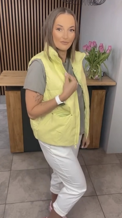 Kamizelka Naturalny Puch Żółta Kamizelka Naturalny Puch Żółta