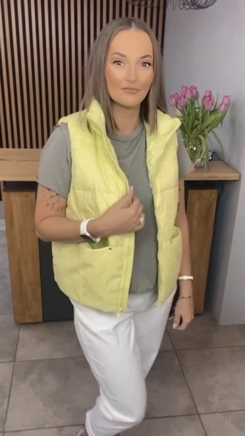 Kamizelka Naturalny Puch Żółta Kamizelka Naturalny Puch Żółta