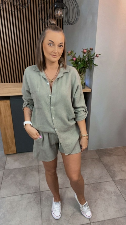 Komplet muślinowy Khaki Komplet muślinowy Khaki