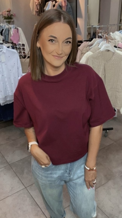 T-shirt Basic Lenoshka Bordo T-shirt Basic Lenoshka Bordo