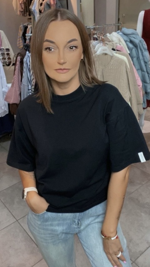 T-shirt Basic Lenoshka Czarny T-shirt Basic Lenoshka Czarny