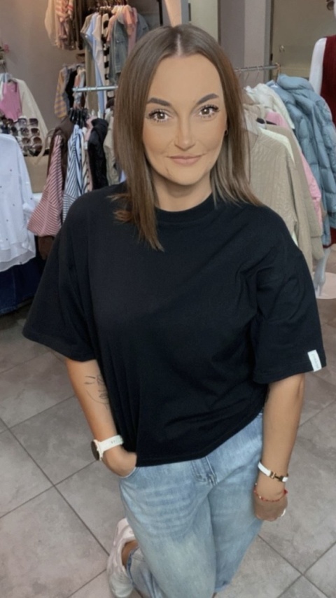 T-shirt Basic Lenoshka Czarny T-shirt Basic Lenoshka Czarny