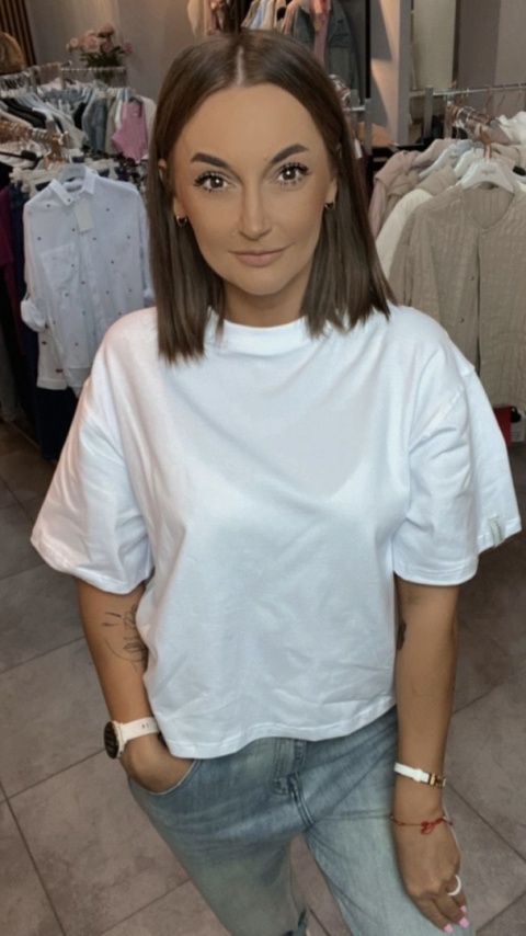 T-shirt Basic Lenoshka Biały T-shirt Basic Lenoshka Biały