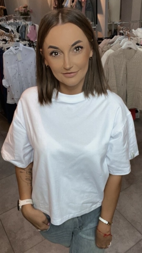 T-shirt Basic Lenoshka Biały T-shirt Basic Lenoshka Biały