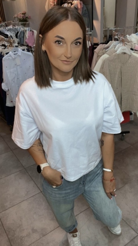T-shirt Basic Lenoshka Biały T-shirt Basic Lenoshka Biały