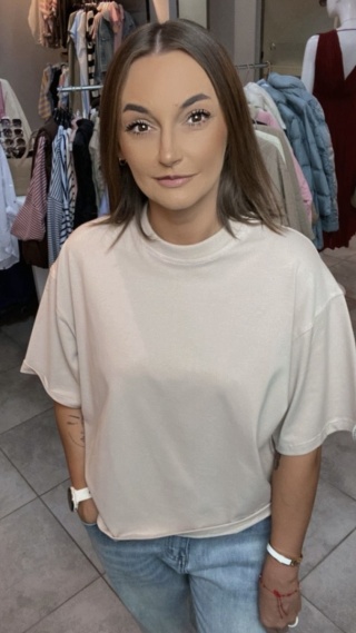 T-shirt Basic Lenoshka Beżowa