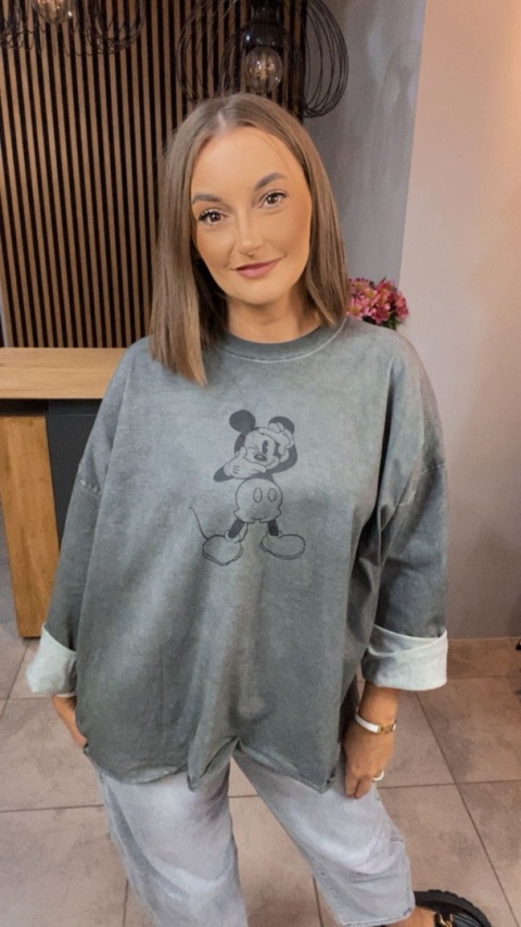Bluza dekatyzowana z nadrukiem Mickey Mouse