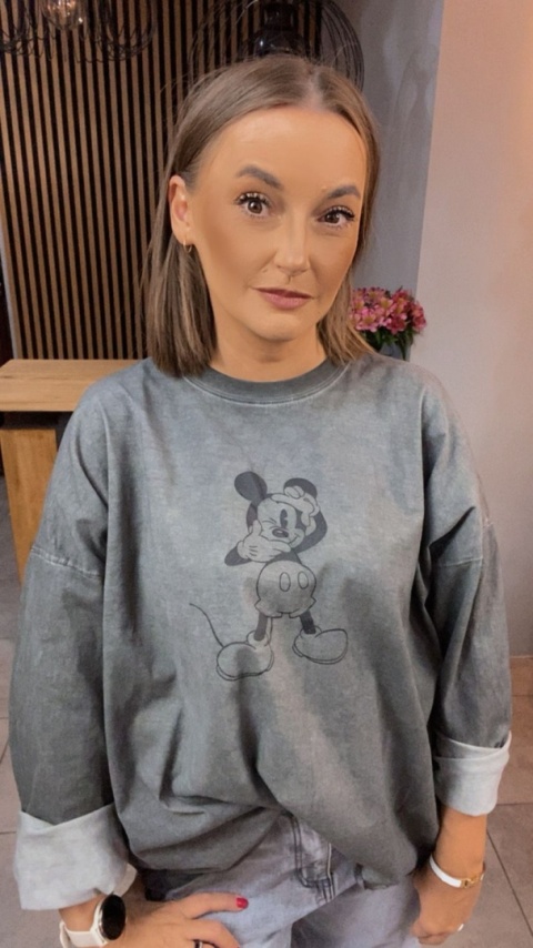 Bluza dekatyzowana z nadrukiem Mickey Mouse