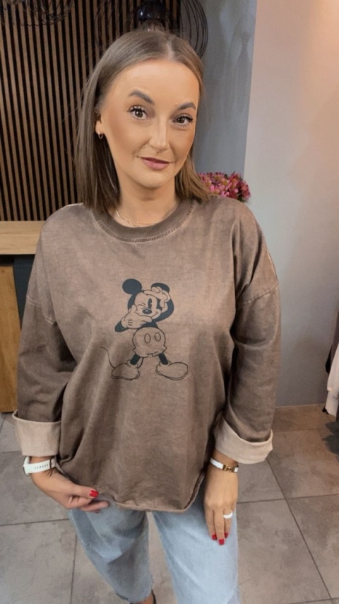 Bluza dekatyzowana z nadrukiem Mickey Mouse