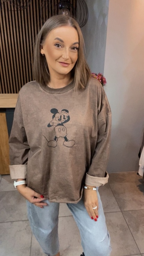 Bluza dekatyzowana z nadrukiem Mickey Mouse