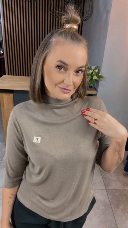 Bluzka damska z półgolfem „BaiJiLa" - Beż