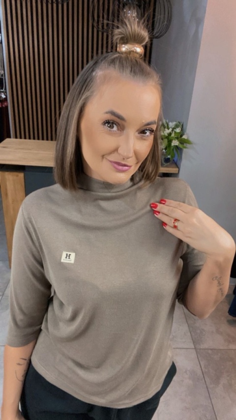 Bluzka damska z półgolfem „BaiJiLa" - Beż