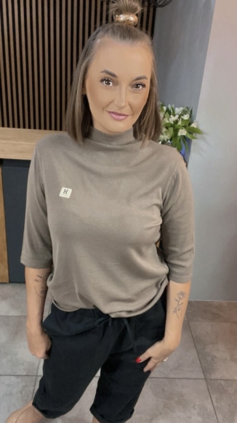 Bluzka damska z półgolfem „BaiJiLa" - Beż