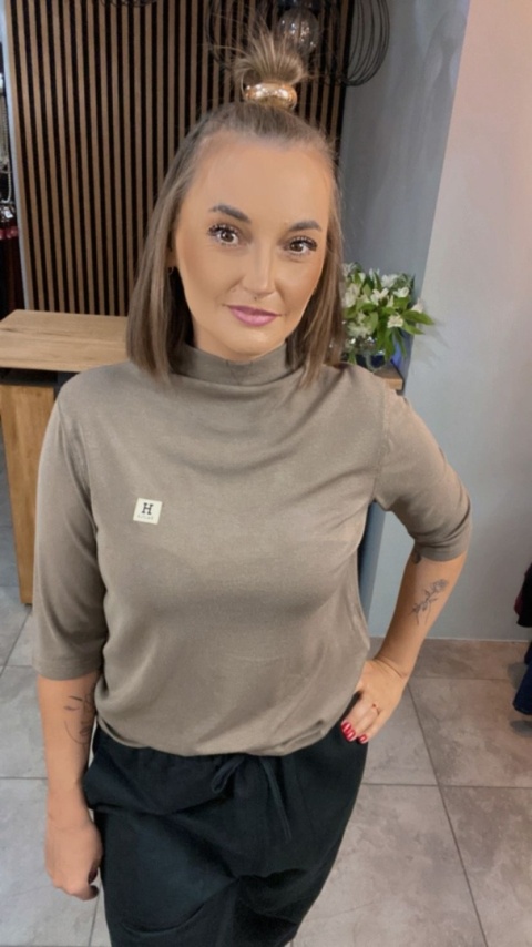 Bluzka damska z półgolfem „BaiJiLa" - Beż