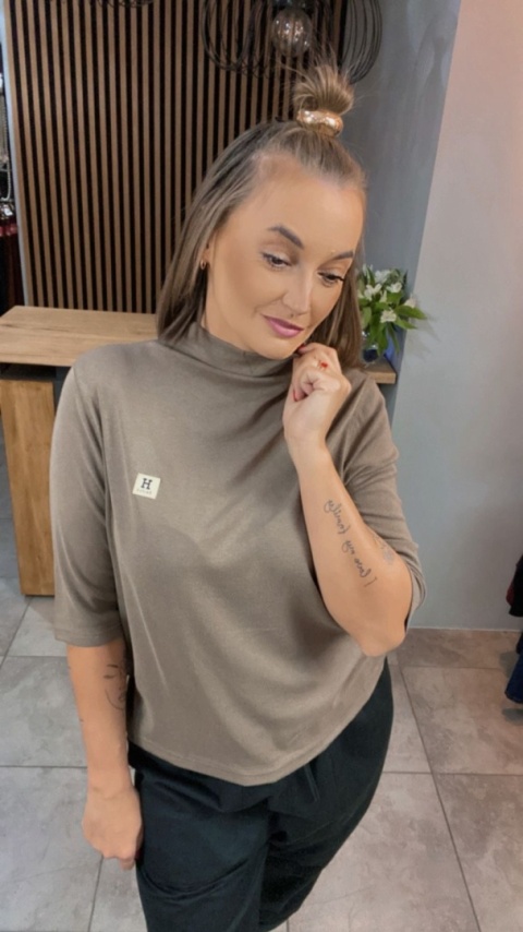 Bluzka damska z półgolfem „BaiJiLa" - Beż